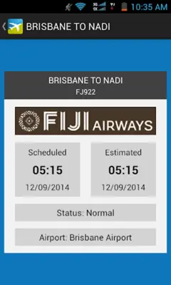 Fiji Flights android App screenshot 1